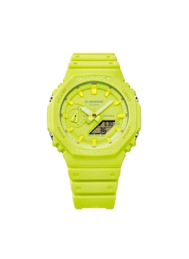 G-SHOCK GA-2100-9A9DR, Carbon Core Guard Analog Digital Watch, Octagonal Bezel, Shock Resistant, 200M Water Resistant, Double LED Light, World Time, Stopwatch, Countdown Timer  4.2      Brand Rating - Image 2